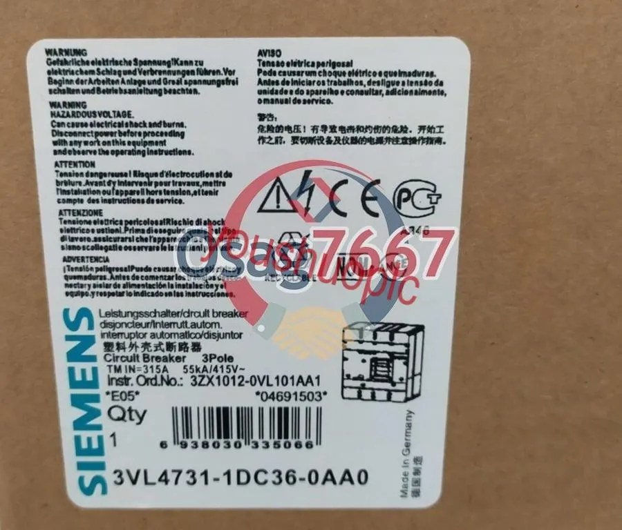 Автоматический выключатель Siemens 3VL4731-1DC36-0AA0 (3VL4740-1AA36-0AA0+3VL943