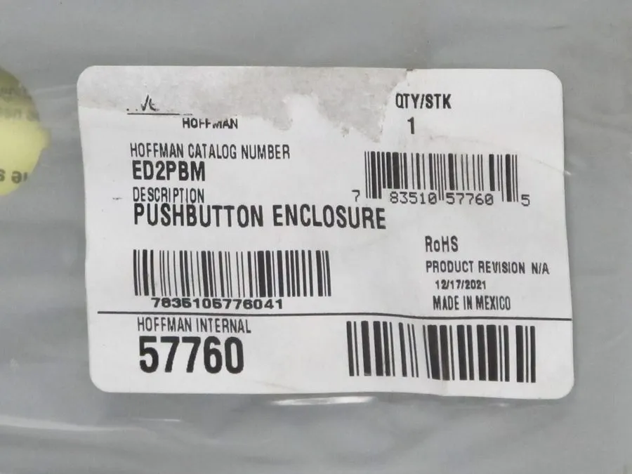 Монтажный шкаф NVENT HOFFMAN ED2PBM, TWO 22.5MM HOLE ENCLOSURE, NEMA 12