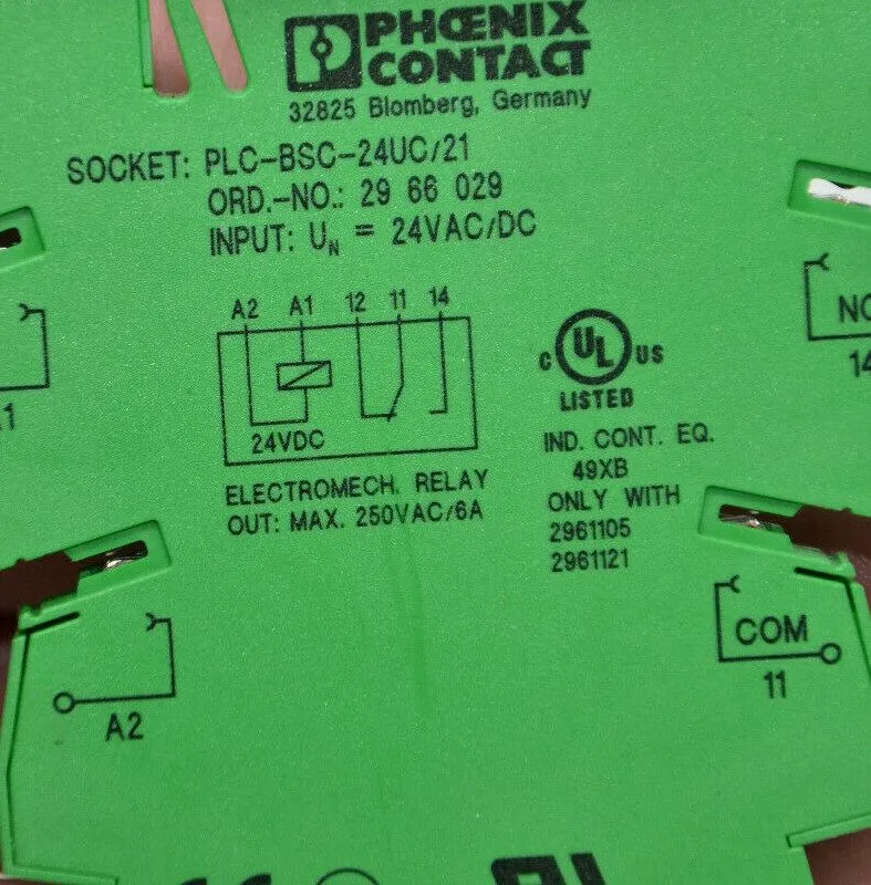 Колодка реле Phoenix Contact Relay Socket PLC-BSC-24UC/21 2966029 Relay Socket 2