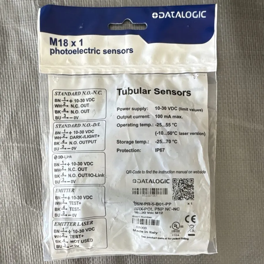 Фотоэлектрический датчик S5NPR5B01PP DATALOGIC Photoelectric switch sensor — фото лота 1