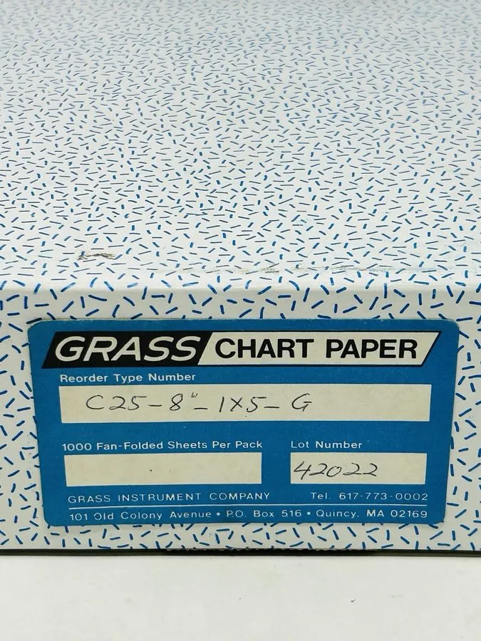 Вентилятор Grass C25-8-1X5-G Chart Recorder Paper 1000 Fan-Fold Sheets Vintage