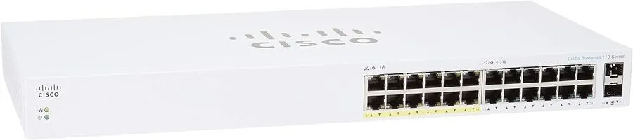 Коммутатор Cisco CBS110-24PP-NA 24-Port Gigabit Unmanaged Switch 12 PoE 100W 2 S