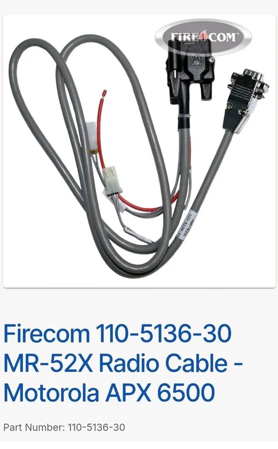 Радиостанция Firecom 110-5136-30 MR-52X Radio Cable Motorola APX — фото лота 1