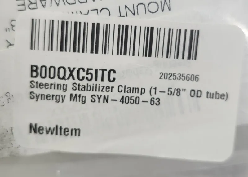 Сервер Synergy Steering Stabilizer Clamp 1-5/8" OD Tube Mfg #SYN-4050-63 — фото лота 2