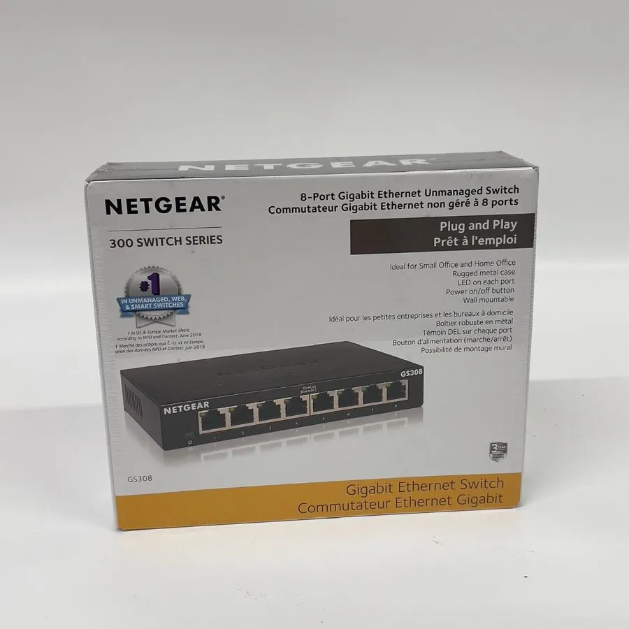 Коммутатор NETGEAR GS308 8-Port Gigabit Ethernet Unmanaged Switch Desktop Wall M