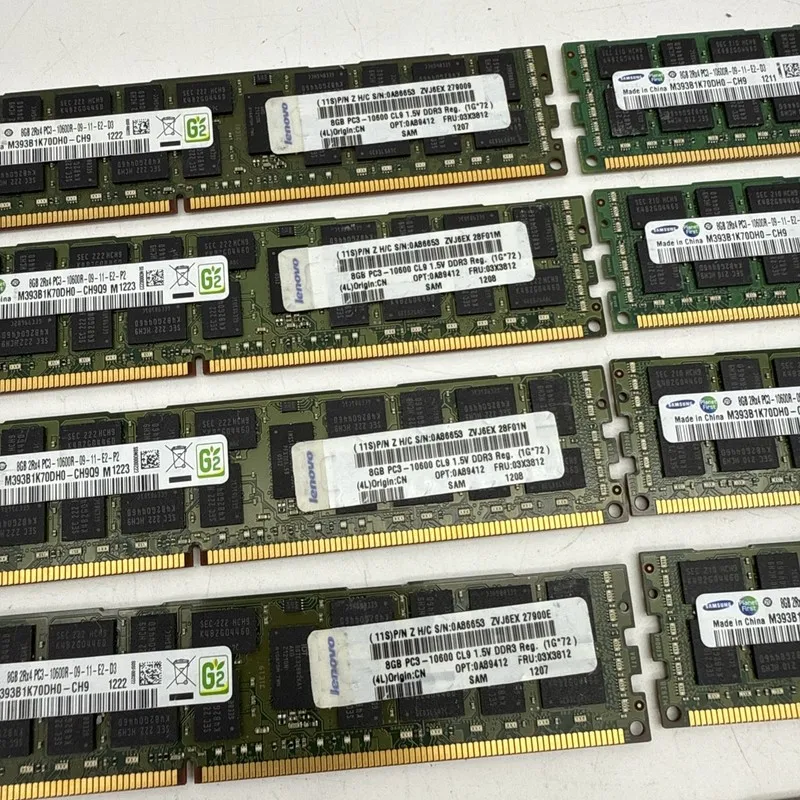 Модуль памяти LOT 9x 8GB 2Rx4 PC3-10600R DDR3 ECC Registered Server RAM M393B1K7 — фото лота 2