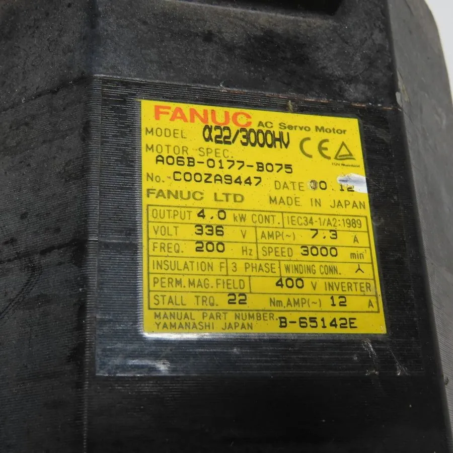 Серводвигатель Fanuc A06B-0177-B075 4.0kw AC Servo Motor 3000RPM 336V 3Ph 7.3A