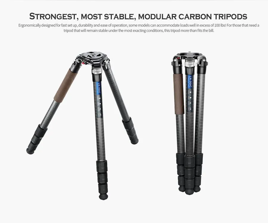 Оборудование видеонаблюдения Leofoto LN-364C Heavy Duty Tripod Carbon Fiber W/ba — фото лота 1