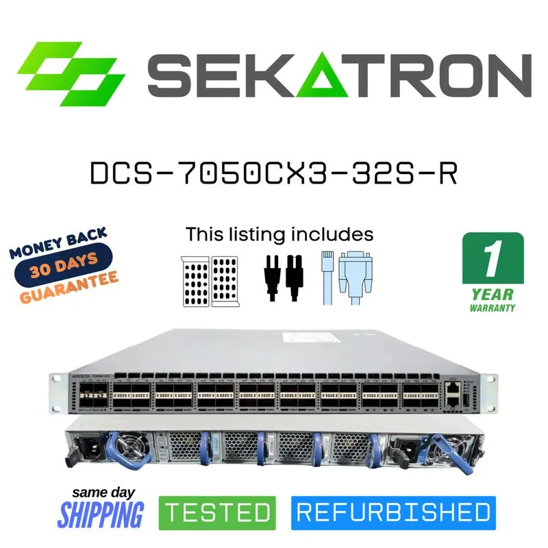 Коммутатор ♻️ Arista DCS-7050CX3-32S-R 32-Port 100GbE QSFP28 Switch (Rear-to-Fro