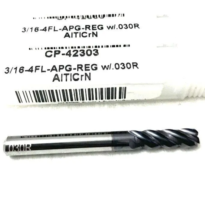 Режущий инструмент Carbide Plus 3/16" 4FL Corner Radius End Mill .03R Carbide Al