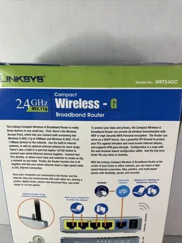 Маршрутизатор Linksys WRT54GC 54 Mbps 4-Port 10/100 Wireless G Router — фото лота 4