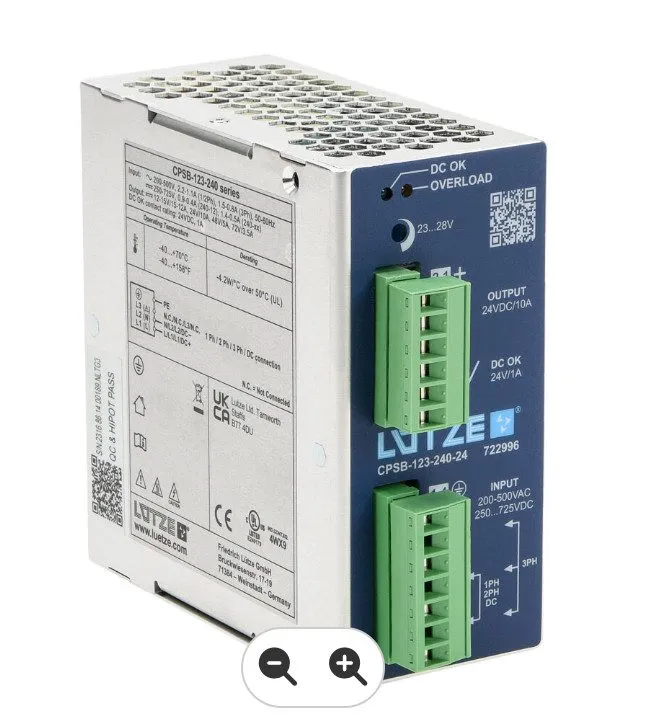 Блок питания LUTZE CPSB-123-240-24 24VDC 10A 240W DIN Rail Power Supply