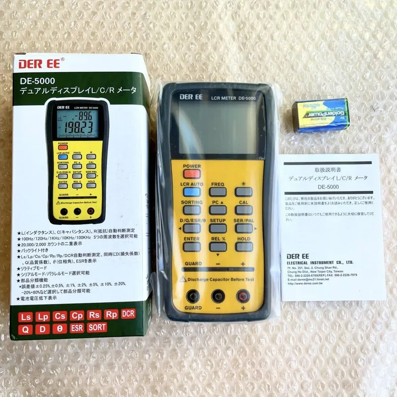 Тестер DER EE DE-5000 LCR Meter Auto Range Dual Display 100Hz-100kHz ESR Q D Θ 4