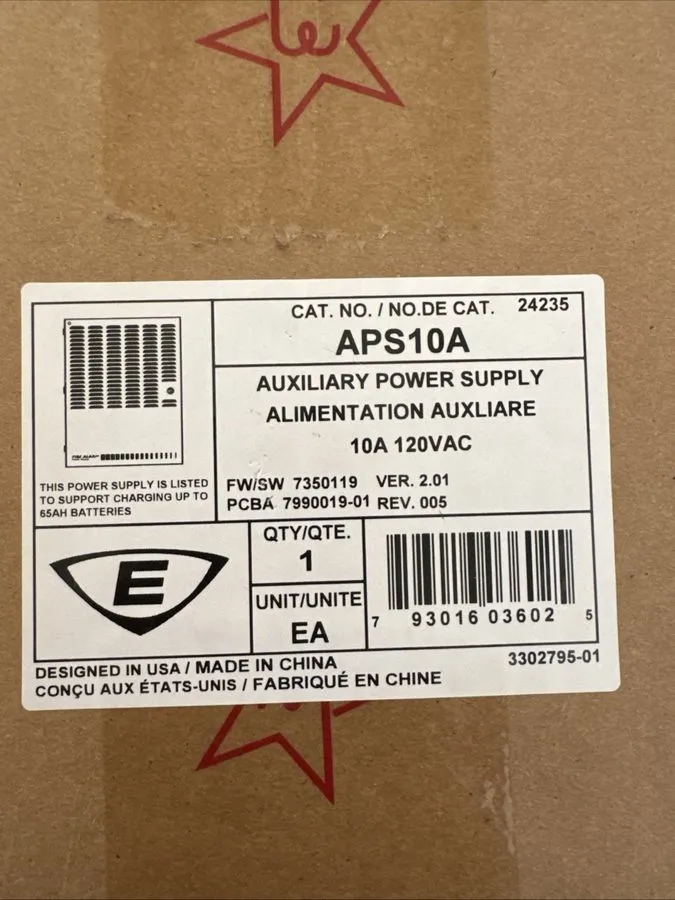 Блок питания Edwards EST APS10A 10 Amp Auxiliary Fire Alarm Power Supply — фото лота 1