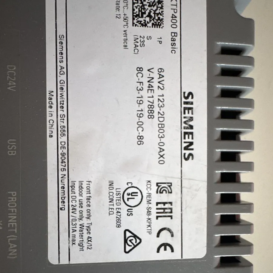 Панель оператора Siemens 6AV2123-2DB03-0AX0 SIMATIC HMI, KTP400 Basic, Basic Pan