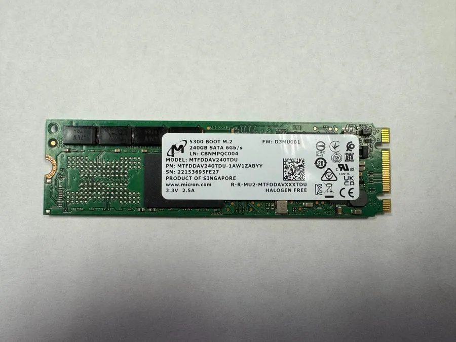SSD-накопитель MICRON MTFDDAV240TDU 240GB 6G SATA SSD MTFDDAV240TDU-1AW1ZABYY