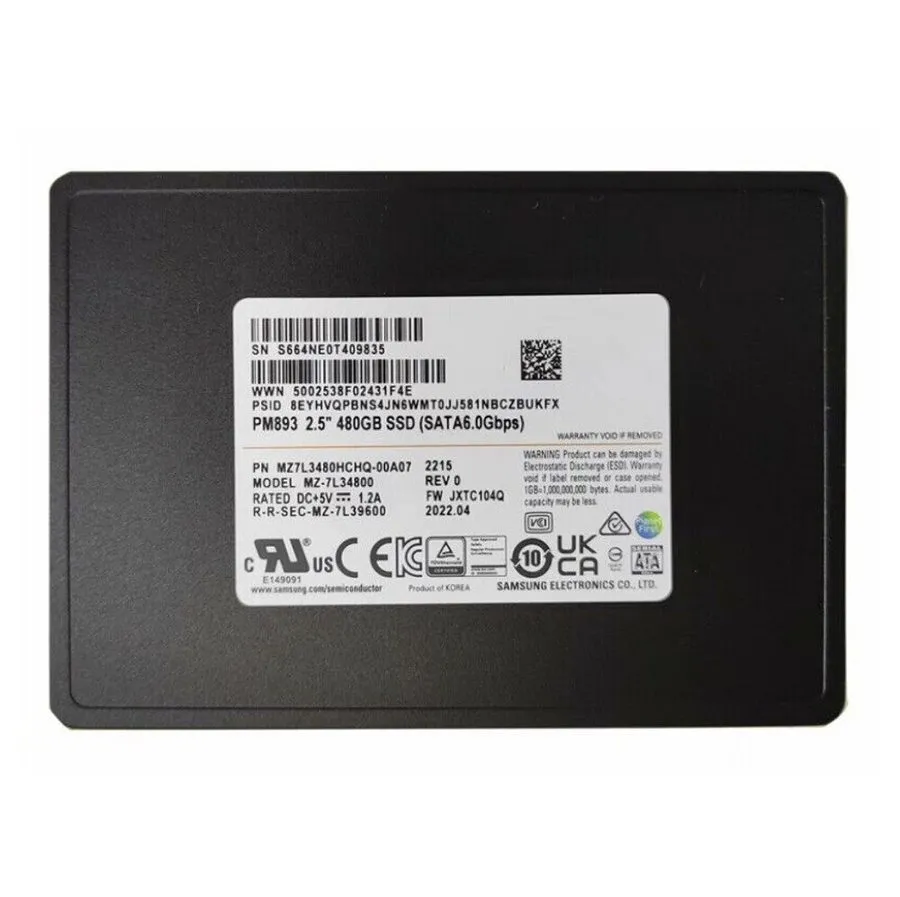 SSD-накопитель Samsung PM893 480GB SSD 2.5" SATA III TLC MZ7L3480HCHQ-00A07/00B7