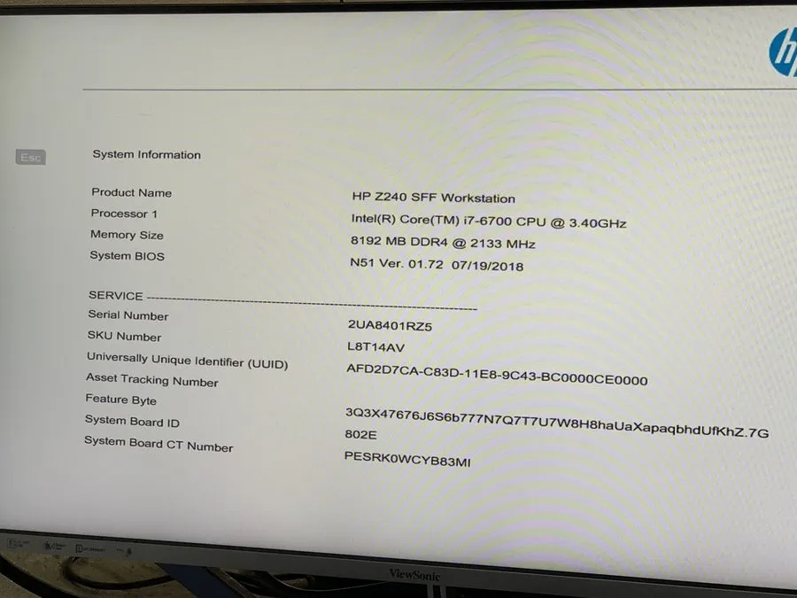 HP Z240 SFF Workstation Core i7-6700 3.4GHz 8GB RAM NO HDD AMD NO OS Fair
