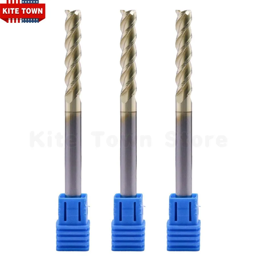 Режущий инструмент 3Pc 3Flute 45° Helix 1/4"x1-1/4"x3-1/4" Carbide End Mill