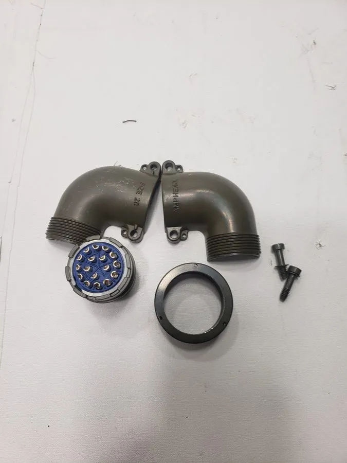 Разъём Amphenol Military Circular Connector 19 Pin w/ 97-98-201 Backshell & Clam — фото лота 1