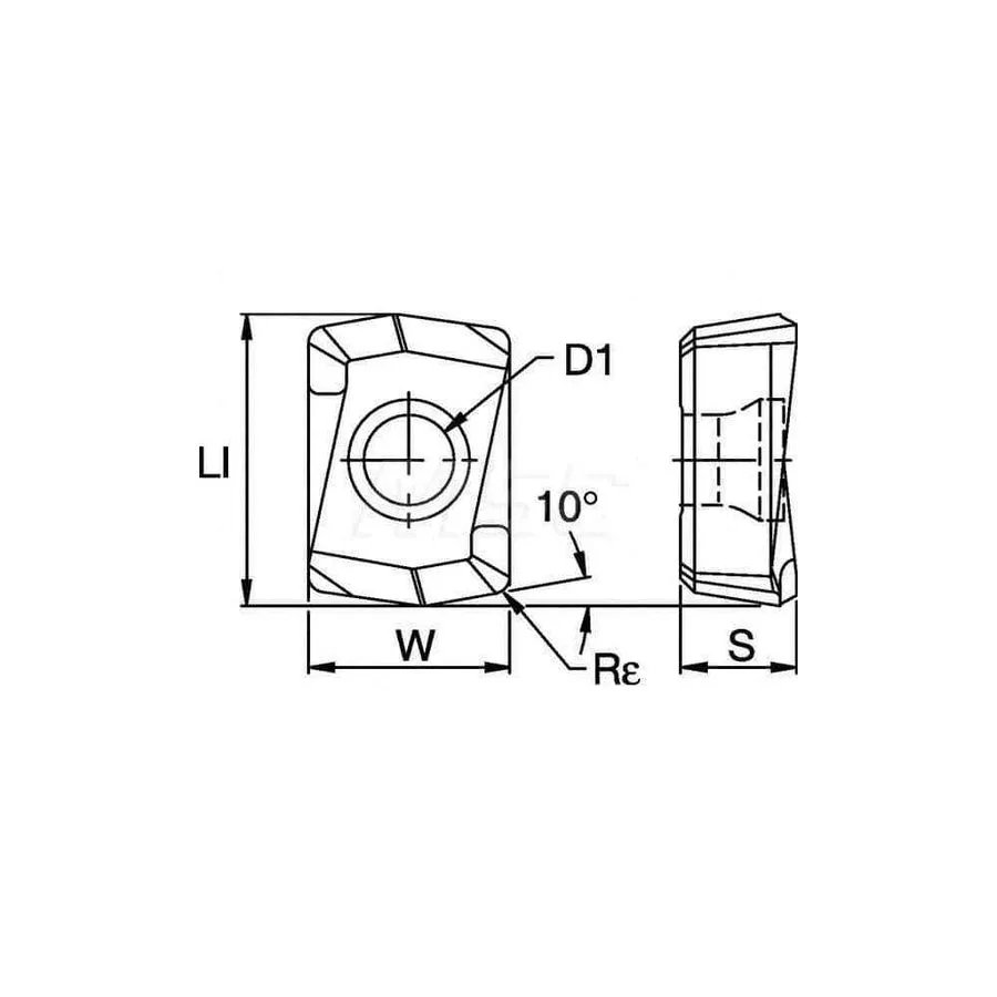 Режущий инструмент Kennametal 2045294 Indexable Drill Insert: DFTHP KC7140, Carb