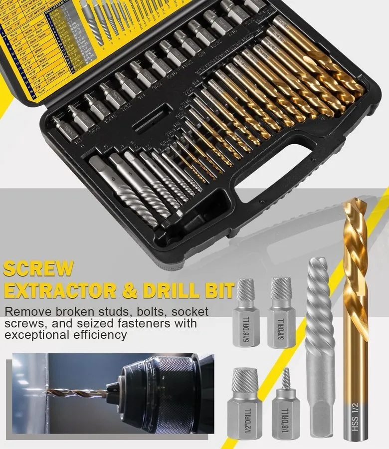 Режущий инструмент 35-Piece Screw Extractor and Drill Bit Set 11135ZR Remove Bro