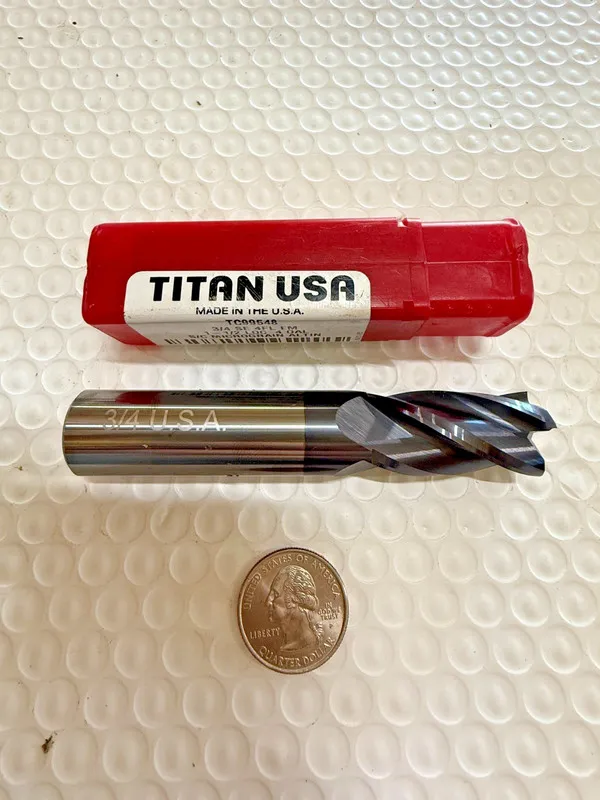 Режущий инструмент Titan USA Carbide Endmill 3/4 SE 4FL EM 1-1/2 LOC 4 OAL TC995 — фото лота 1