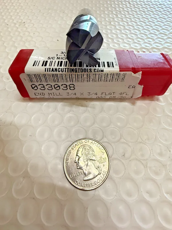 Режущий инструмент Titan USA Carbide Endmill 3/4 SE 4FL EM 1-1/2 LOC 4 OAL TC995 — фото лота 2