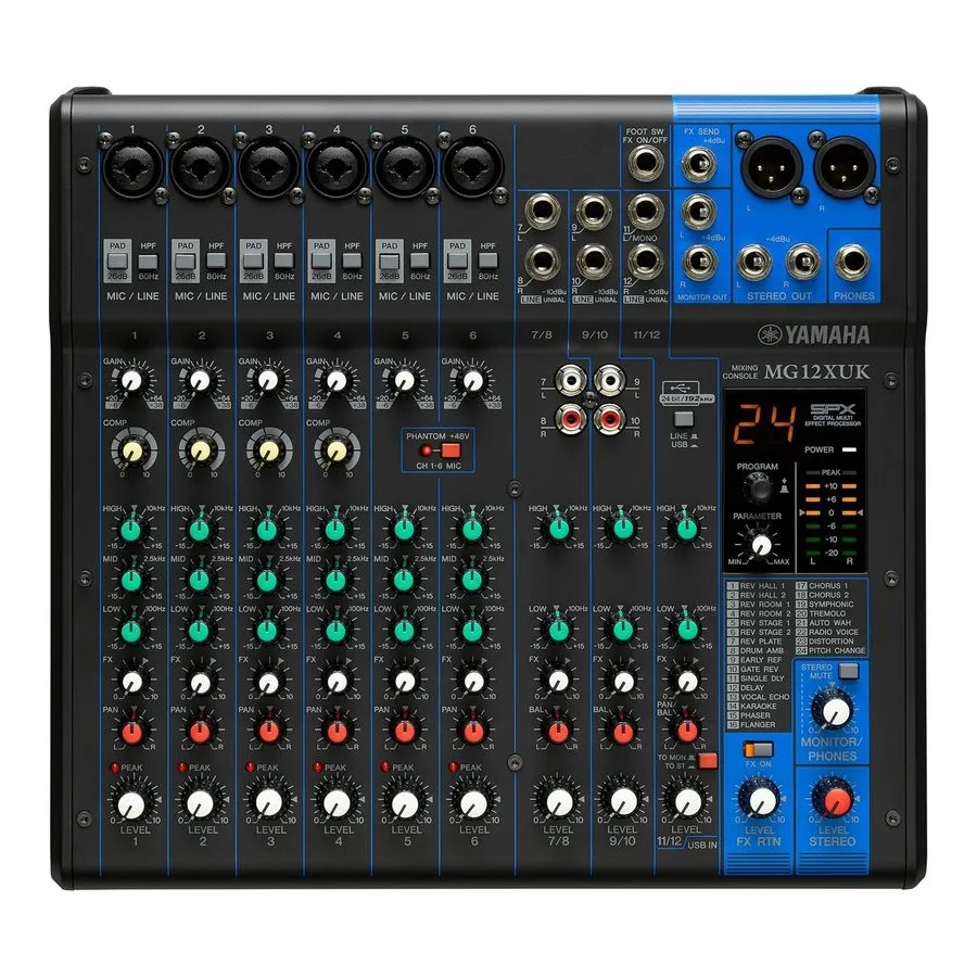 Микшерный пульт Yamaha MG12XUK 12-Channel Analog Mixer Mixing Console