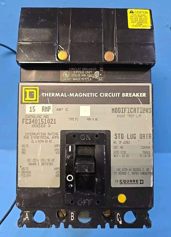 Автоматический выключатель Square D FC340151021 3p 15a 480v Circuit Breaker With