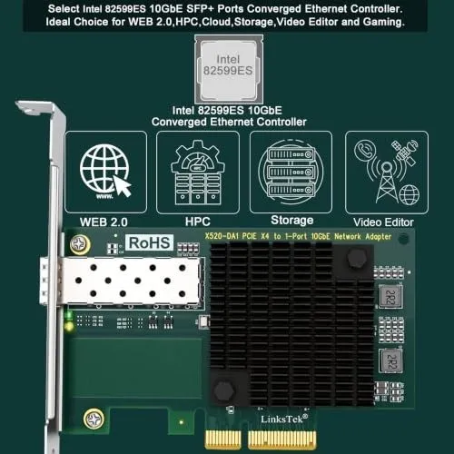 Трансивер X520-DA1 10Gb/s SFP+ Fiber Port Ethernet Adapter — фото лота 2