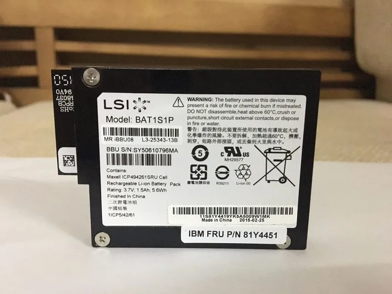 Контроллер IBM 81Y4451 BAT1S1P LSI BBU08 — фото лота 4
