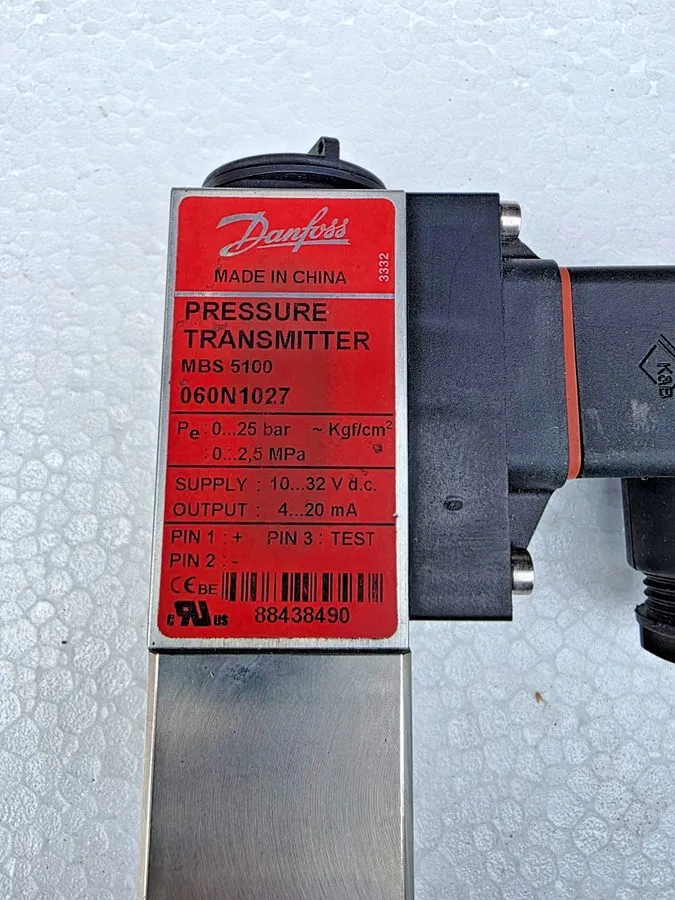 Датчик давления DANFOSS PRESSURE TRANSMITTER MBS 5100 060N1027 0 TO 25 BAR — фото лота 2