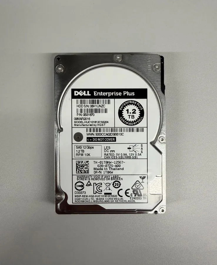 Жёсткий диск Dell 9XNF6 09XNF6 HUC101812CSS204 1.2TB 12G 10K SFF 2.5" SAS HDD HA