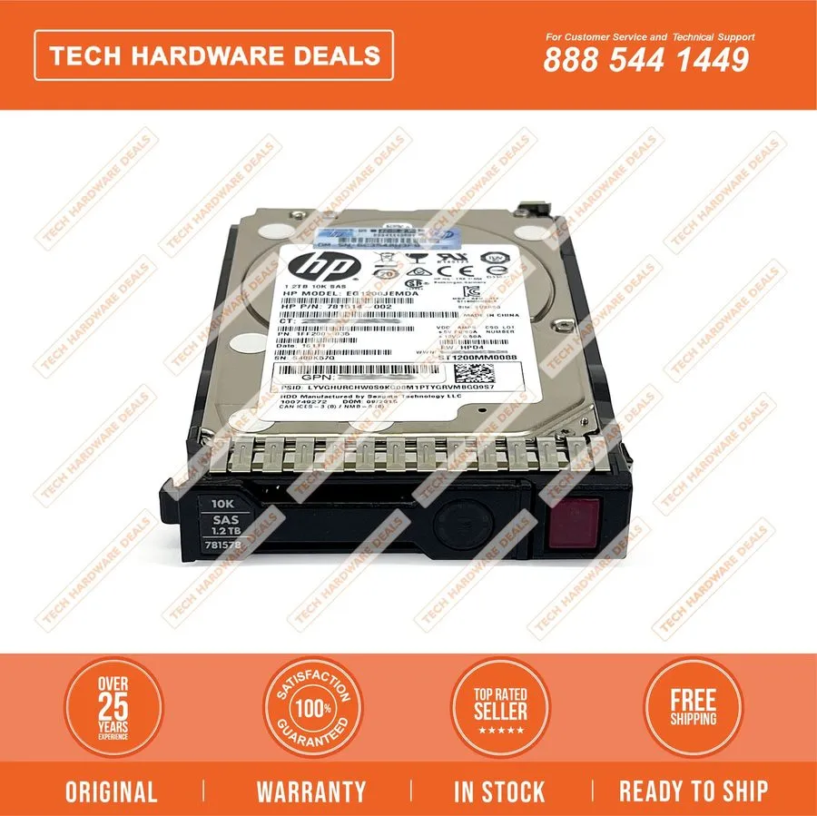 Жёсткий диск HP 781578-001 1.2TB 10K 12Gbps 2.5'' SAS Hard Disk Drive HDD SC Tra