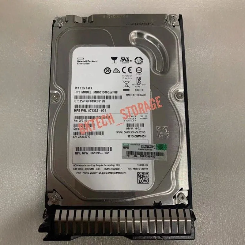 Жёсткий диск HPE 1TB 861691-B21 862128-001 6Gb 3.5" LFF SATA 7.2K G9 G10 Midline