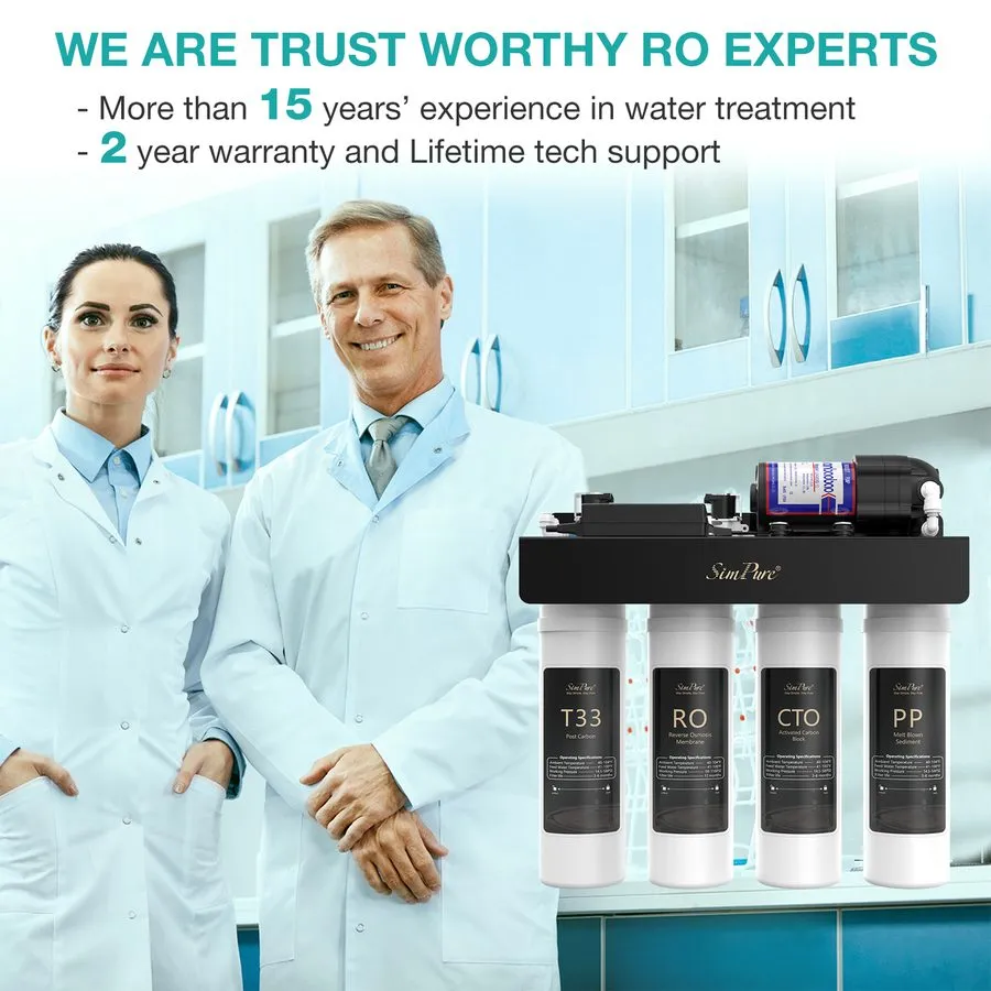 Насос SimPure 400GPD UV Reverse Osmosis System Under Sink Water Filters System 0 — фото лота 2