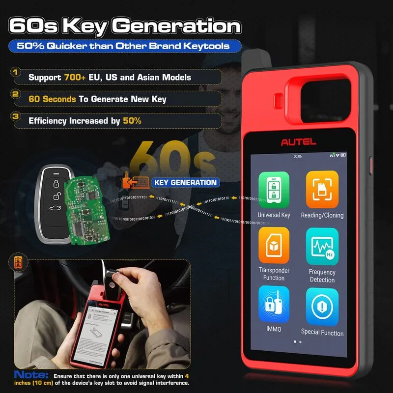 Диагностический сканер Autel Scanner MaxiIM KM100, 2026 Key FOB Programming Car  — фото лота 2