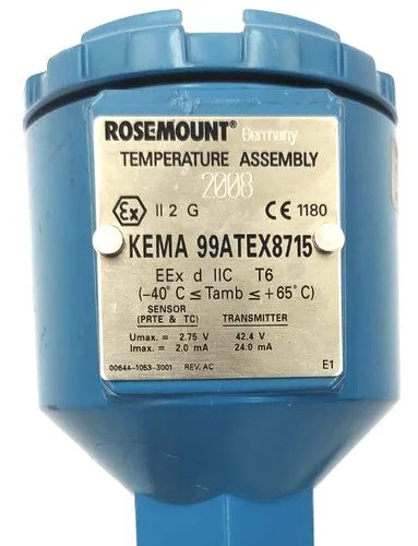 Трубопроводная арматура Rosemount Temperature Transmitter KEMA 99ATEX8715 Assemb