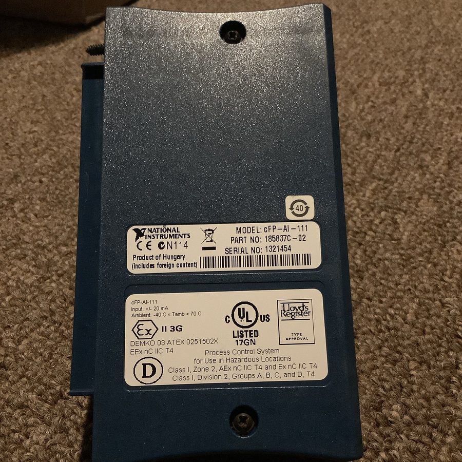 Трансивер NATIONAL INSTRUMENTS CFP-AI-111 ANALOG INPUT MODULE 18594DE-O2L Pull — фото лота 1