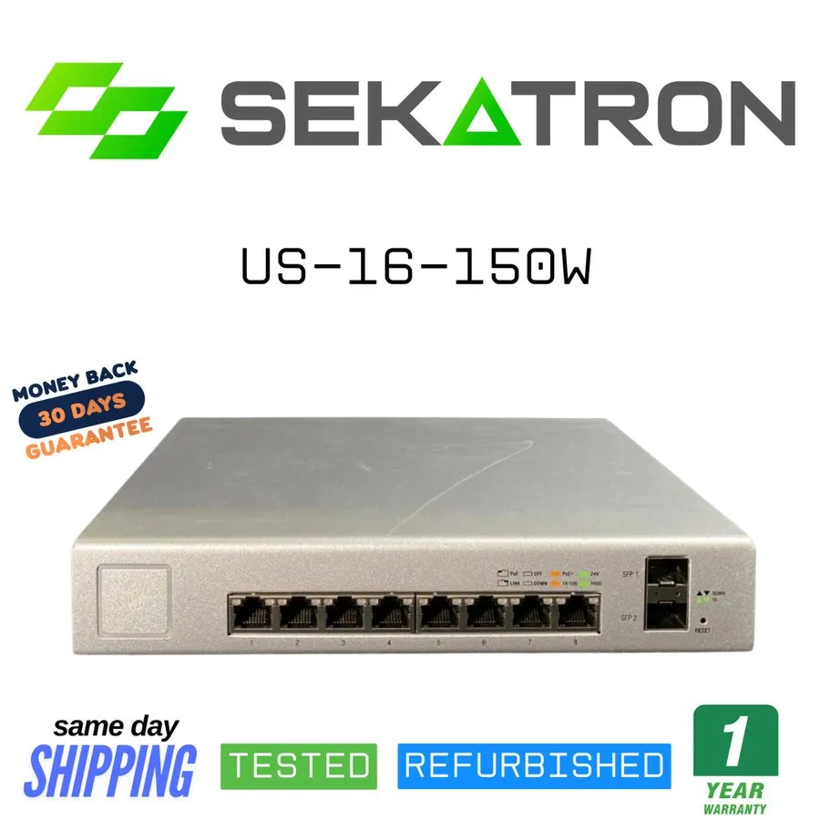 Коммутатор Ubiquiti US-8-150W 8-Port UniFi Switch, Managed PoE+ Gigabit Switch
