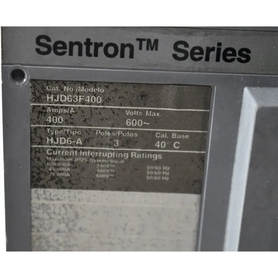 Автоматический выключатель Siemens Sentron Series HJD63F400 Circuit Breaker 400A