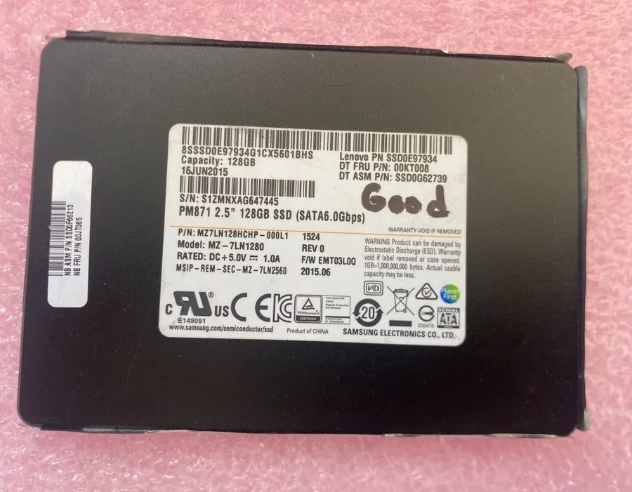SSD-накопитель Samsung PM871 128GB 2.5" SATA 6Gb/s Solid State Drive SSD MZ-7LN1