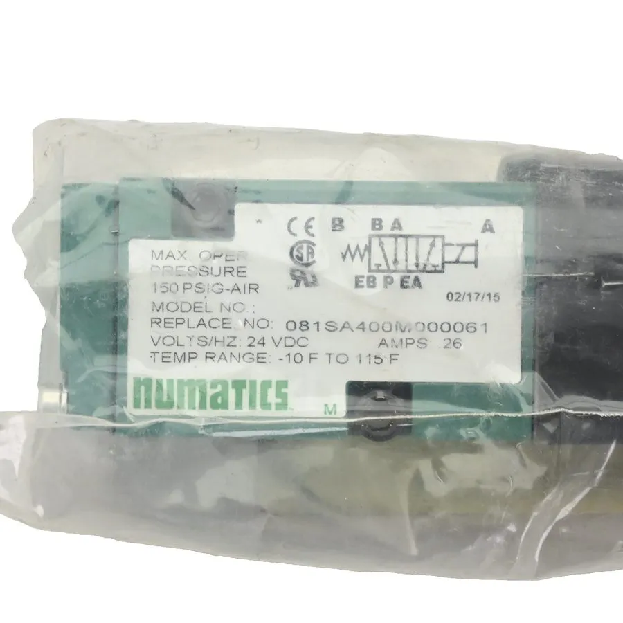 Пневмоклапан Numatics 081SA400M000061 Pneumatic Valve 24VDC 150PSI .26A