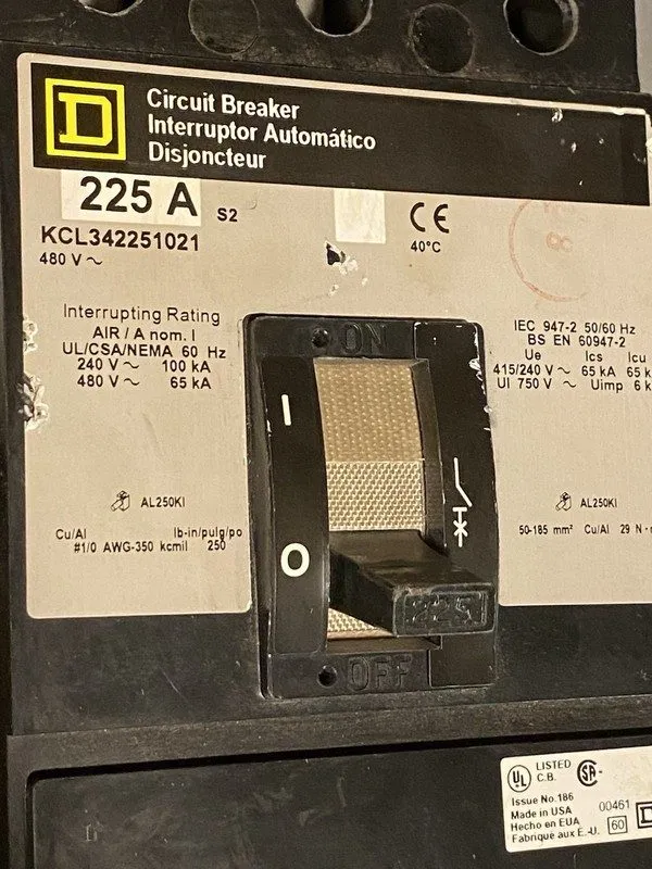 Автоматический выключатель Square D 225A Circuit Breaker KCL342251021 480V Indus