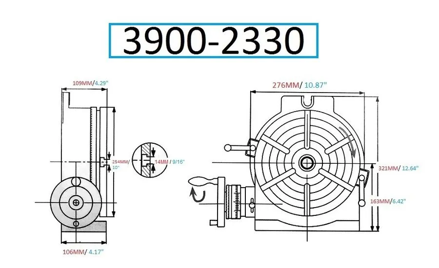 Поворотный стол VERTEX 10" HORIZONTAL/VERTICAL ROTARY TABLE (3900-2330) — фото лота 1