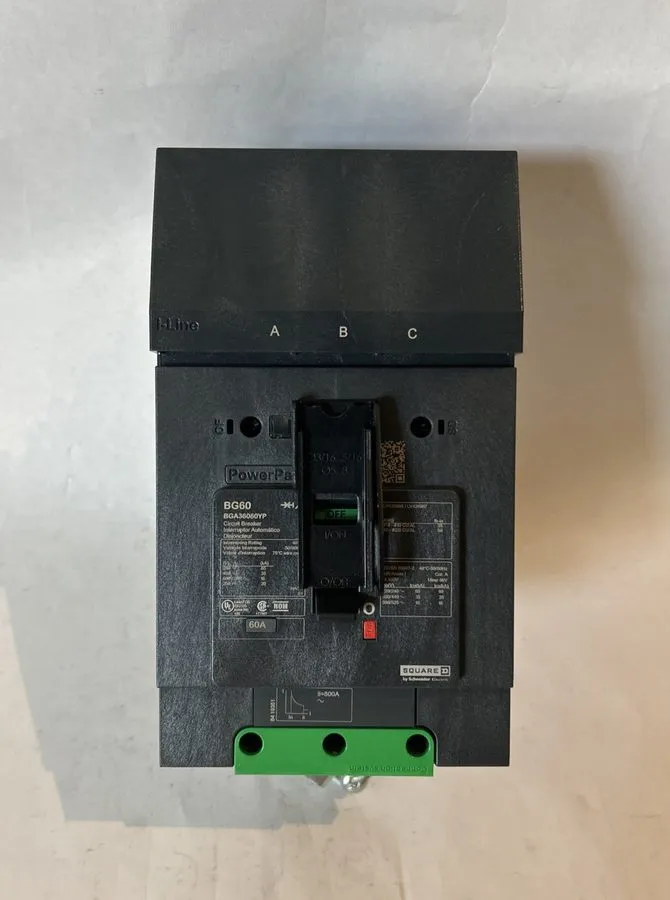 Автоматический выключатель SQUARE D BGA36060YP PowerPact 60A CIRCUIT Breaker 240 — фото лота 1
