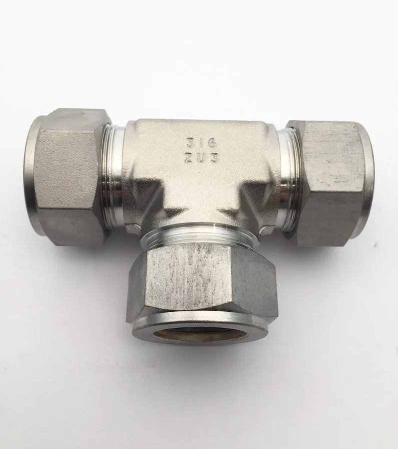 Фитинг Swagelok 316 Stainless Steel Tube Tee Fitting 1" w/Nuts SS-1610-3