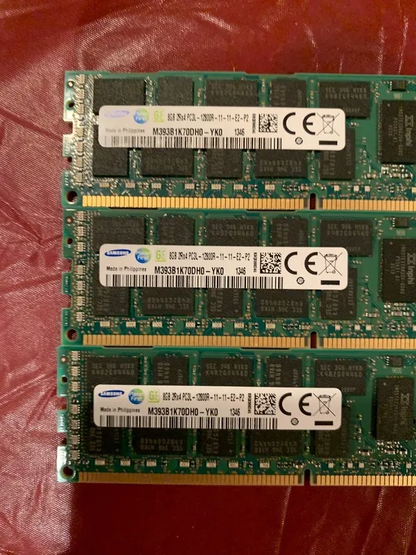 Модуль памяти 2 x 8GB Samsung M393B1K70DH0-YK0 2Rx4 PC3L-12800R DDR3 RAM (16GB i