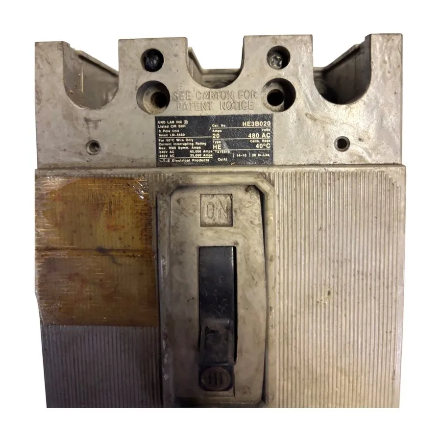Автоматический выключатель ITE HE3B020 20A 3-Pole 480V Circuit Breaker I-T-E Ele